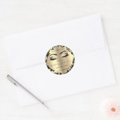 Confetti Sepia Glitter Gold Lash Cleaner Make-up Ronde Sticker (Envelop)