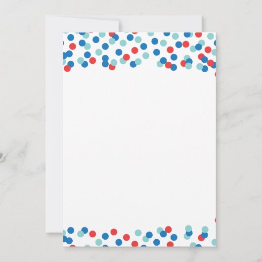 Confetti Sfeervolle Jongens Baby Borrel Uitnodigin Kaart (Achterkant)