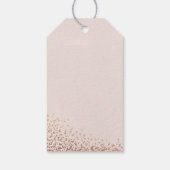 Confetti Shimmer Roos Gold Wedding Cadeaulabel (Achterkant)