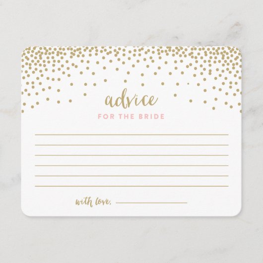 Confetti Shower | Advisekaarten voor Vrijgezellenf Advieskaart (Voorkant)
