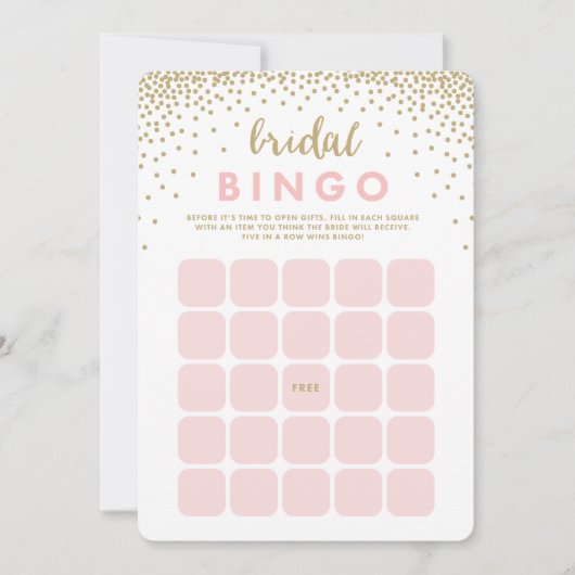 Confetti Shower | Bridal Bingo Cards Kaart (Voorkant)