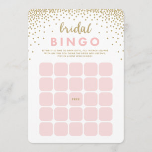 Confetti Shower   Bridal Bingo Cards Kaart
