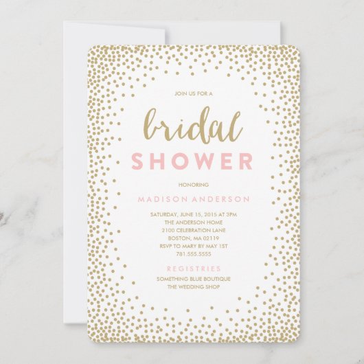 Confetti Shower | Bridal Shower-uitnodiging Kaart (Voorkant)