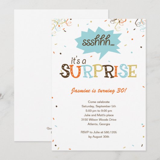 Confetti Shower Enterprise Party-uitnodiging Kaart (Voorkant / Achterkant)