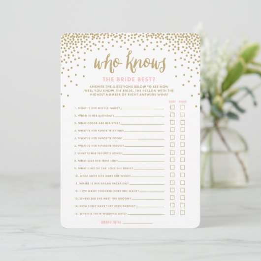 Confetti Shower | Wie kent de beste kaarten van de (Staand voorkant)