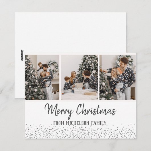 Confetti Silver Card -fotoserie Feestdagenkaart (Voorkant / Achterkant)