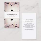 Confetti & Silver Girly Beauty Salon Stylish Visitekaartje (Voorkant / Achterkant)