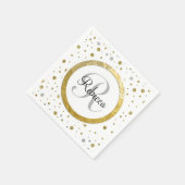 Confetti Silver/Gold Monogram Servet (Hoek)
