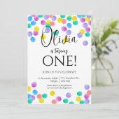 Confetti Simple Girl Verjaardag Kaart (Staand voorkant)