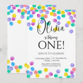 Confetti Simple Girl Verjaardag Kaart (Voorkant / Achterkant)