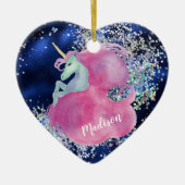 Confetti Sky Pink Unicorn kleindochter Keramisch Ornament (Voorkant)
