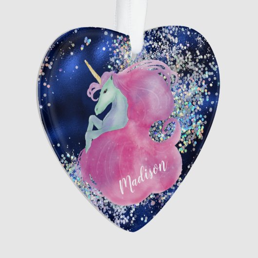 Confetti Sky Pink Unicorn kleindochter Ornament (voorkant)