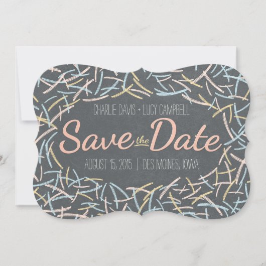 Confetti Sla de datumkaart op Save The Date (Voorkant)