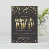 Confetti SPARKLE BACHELORETTE ARTIJ Uitnodiging (Staand voorkant)