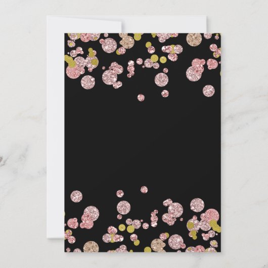 Confetti Sparkle Bachelorette Feestuitnodiging Kaart (Achterkant)