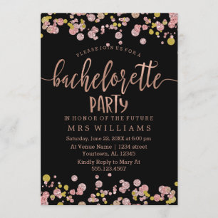 Confetti Sparkle Bachelorette Feestuitnodiging Kaart