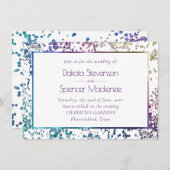 Confetti Sparkle | Colorful Diamond Dust Wedding Kaart (Voorkant / Achterkant)