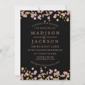 Confetti Sparkle Roos Gold bruiloft uitnodigingen (Voorkant)