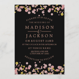 Confetti Sparkle Roos Gold bruiloft uitnodigingen