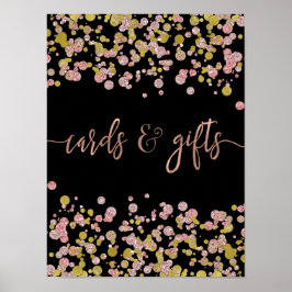 Confetti Sparkle Roos Gold Wedding Cards & Gifts Poster