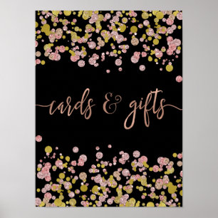 Confetti Sparkle Roos Gold Wedding Cards & Gifts Poster