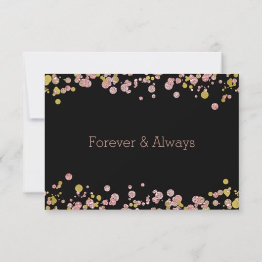 Confetti Sparkle Roos Gouden Bruiloft Dank u Foto Bedankkaart (Achterkant)