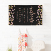 Confetti Sparkle Shine Roos Gold bruiloft welkom Spandoek (Insitu)