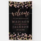 Confetti Sparkle Shine Roos Gold bruiloft welkom Spandoek (Verticaal)