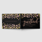 Confetti Sparkle Shine Roos Gold Weddenemonogram Gastenboek (Volledig)