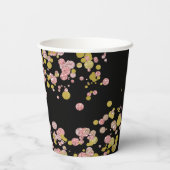 Confetti Sparkle Shine Roos Gold Weddenemonogram Papieren Bekers (Achterkant)