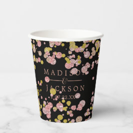 Confetti Sparkle Shine Roos Gold Weddenemonogram Papieren Bekers