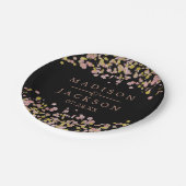 Confetti Sparkle Shine Roos Gold Weddenemonogram Papieren Bordje (Gekanteld)