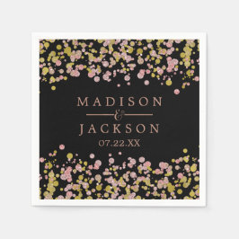 Confetti Sparkle Shine Roos Gold Weddenemonogram Servetten