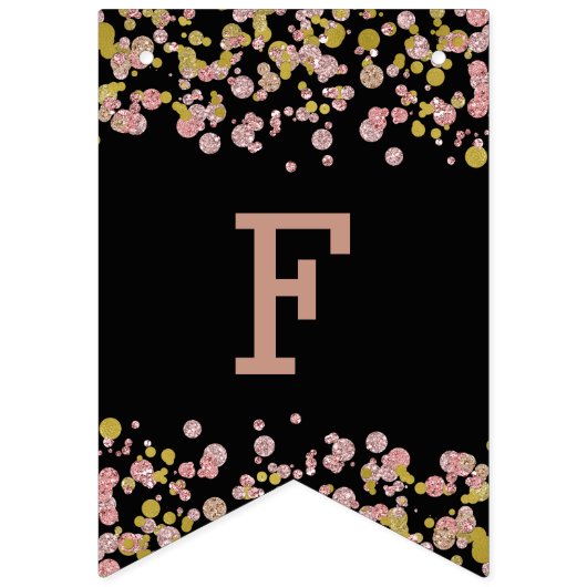 Confetti Sparkle Shine Roos Gold Wedding Forever Vlaggetjes (Tweede vlag)