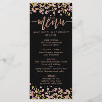 Confetti Sparkle Shine Roos Gold Wedding Menu