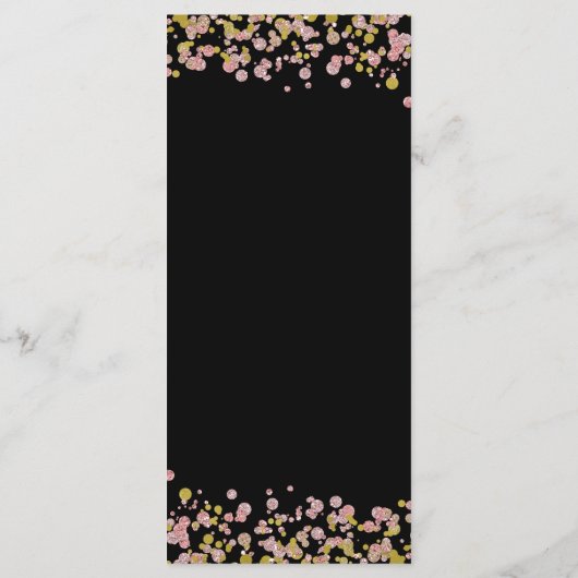 Confetti Sparkle Shine Roos Gold Wedding Menu (Achterkant)