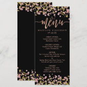Confetti Sparkle Shine Roos Gold Wedding Menu (Voorkant / Achterkant)