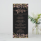 Confetti Sparkle Shine Roos Gold Wedding Menu (Staand voorkant)