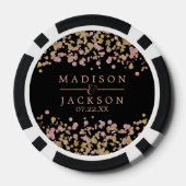 Confetti Sparkle Shine Roos Gouden bruiloft gunst Pokerchips (Achterkant)