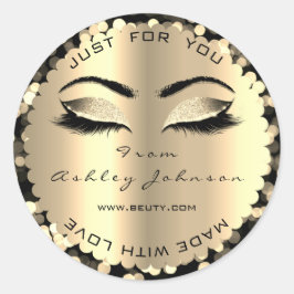 Confetti Sparkly Glitter Gold Lash gemaakt van lie Ronde Sticker