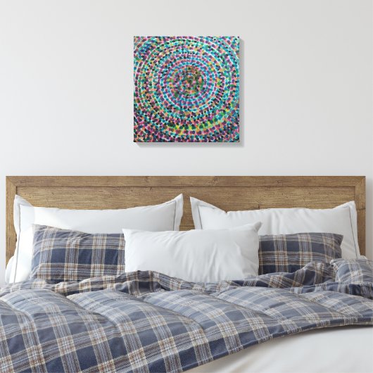 Confetti Spirals Stretched Canvas Print (Insitu (Slaapkamer))