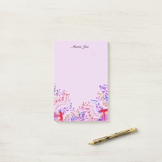 Confetti Splatter Boarder Waterverf Post-it® Notes (Op bureau)