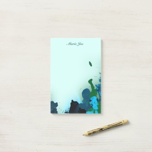 Confetti Splatter Boarder Waterverf Post-it® Notes (Op bureau)