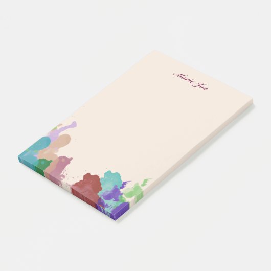 Confetti Splatter Boarder Waterverf Post-it® Notes (Schuin)