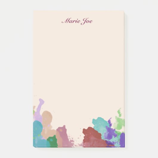 Confetti Splatter Boarder Waterverf Post-it® Notes (Voorkant)