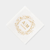Confetti Splatter Fun Monogram & Date Wedding Folie Servetten (Rechts)