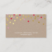 CONFETTI SPOT patroon modern goud rood roze kraft Visitekaartje (Achterkant)