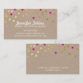 CONFETTI SPOT patroon modern goud vet roze kraft Visitekaartje (Voorkant / Achterkant)