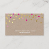 CONFETTI SPOT patroon modern goud vet roze kraft Visitekaartje (Achterkant)