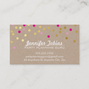 CONFETTI SPOT patroon modern goud vet roze kraft Visitekaartje